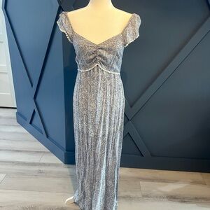 Elegant Blue Lace Dress